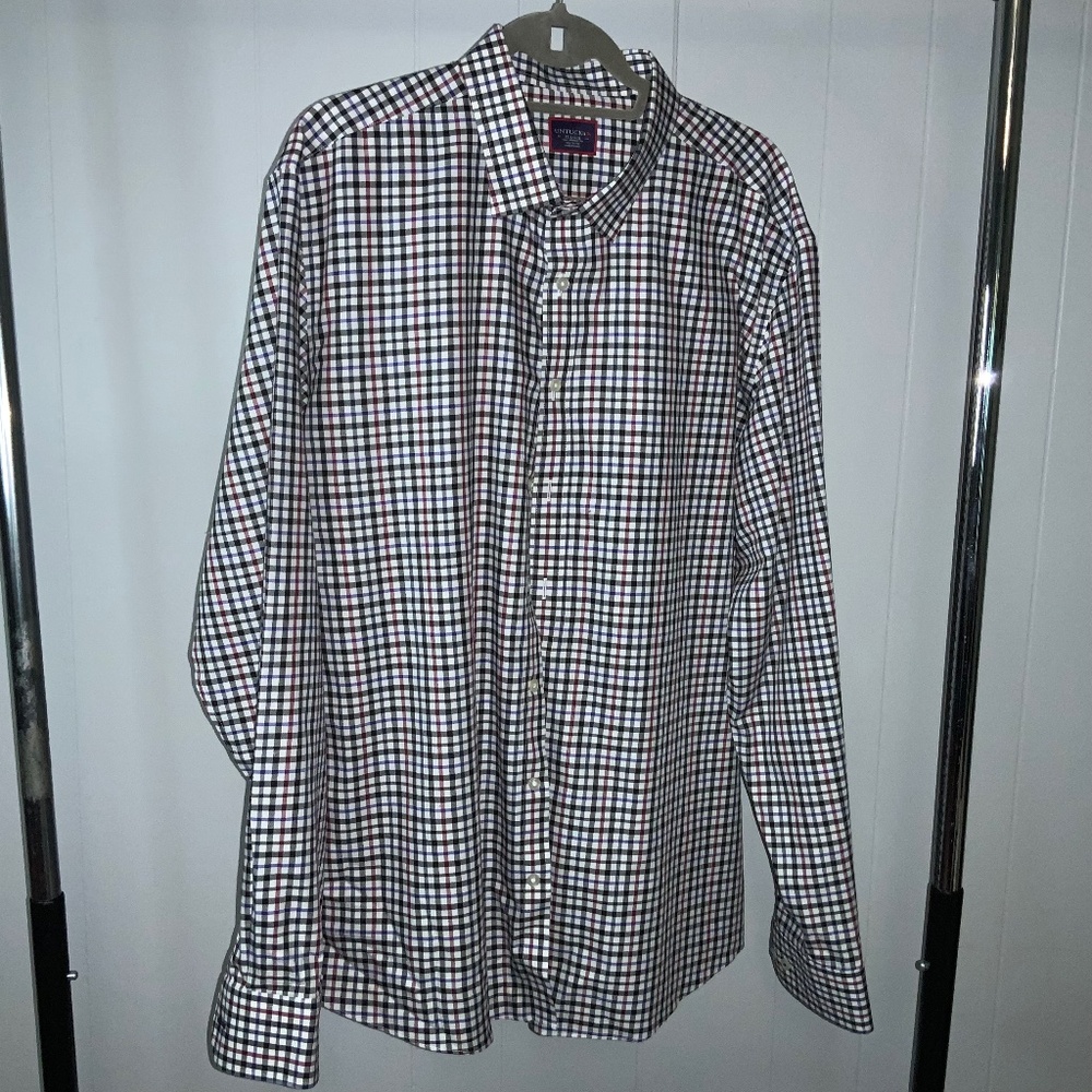 UNTUCKit plaid Button front cotton Wrinkle Free shirt Sz XXLT  long sleeve